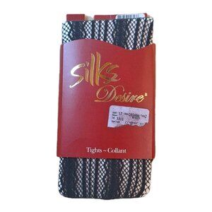 PHANTOM SILKS DESIRE GREY FISHNET STYLE TIGHTS SIZE SMALL  NWT